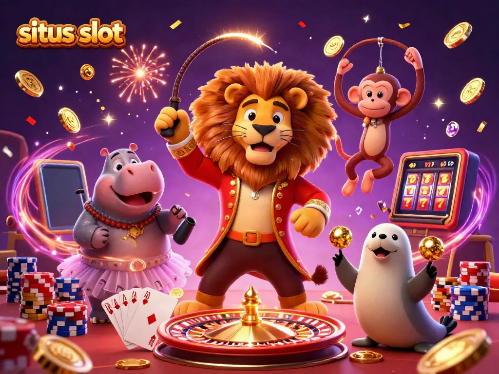 Experience thrilling moments at situs slot with vibrant casino characters and slot games in action.