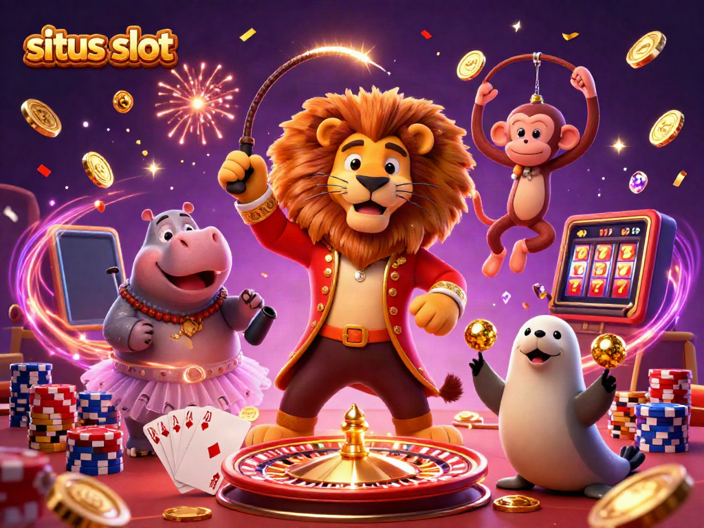 Experience thrilling moments at situs slot with vibrant casino characters and slot games in action.