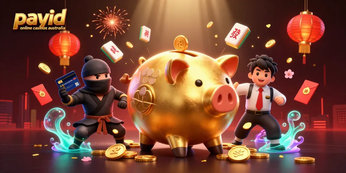 Experience the thrill of payid online casinos australia with a lively scene of vibrant characters and gaming elements.